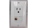White Single Gang Wall Plate with 110V Power and Coax Cable TV F-Type T60990
