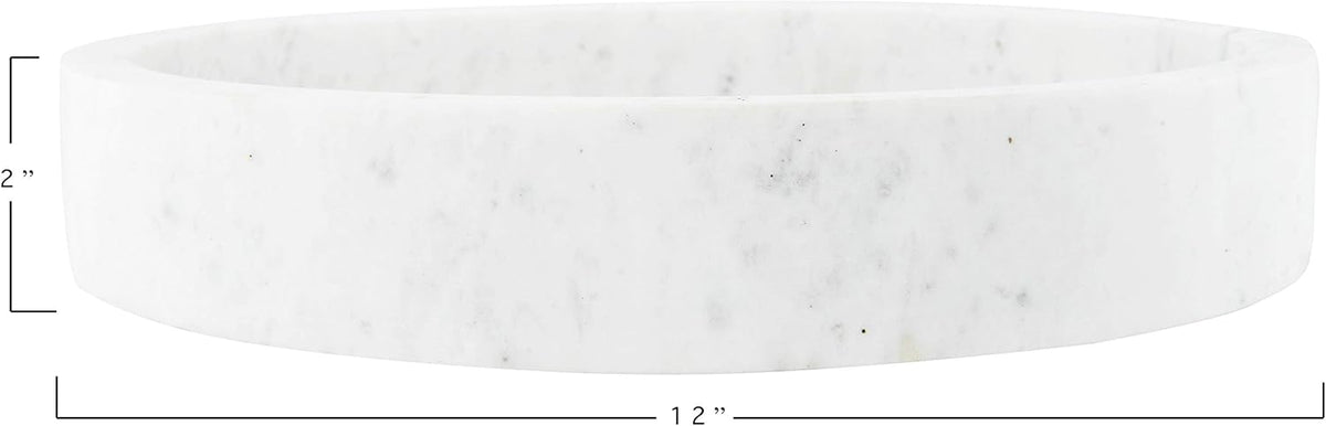 8 Round Carved Marble Tray G57136