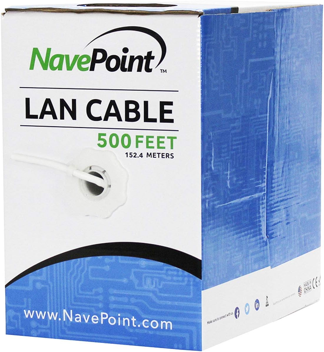 White 500ft Cat6 UTP Ethernet Cable L96732