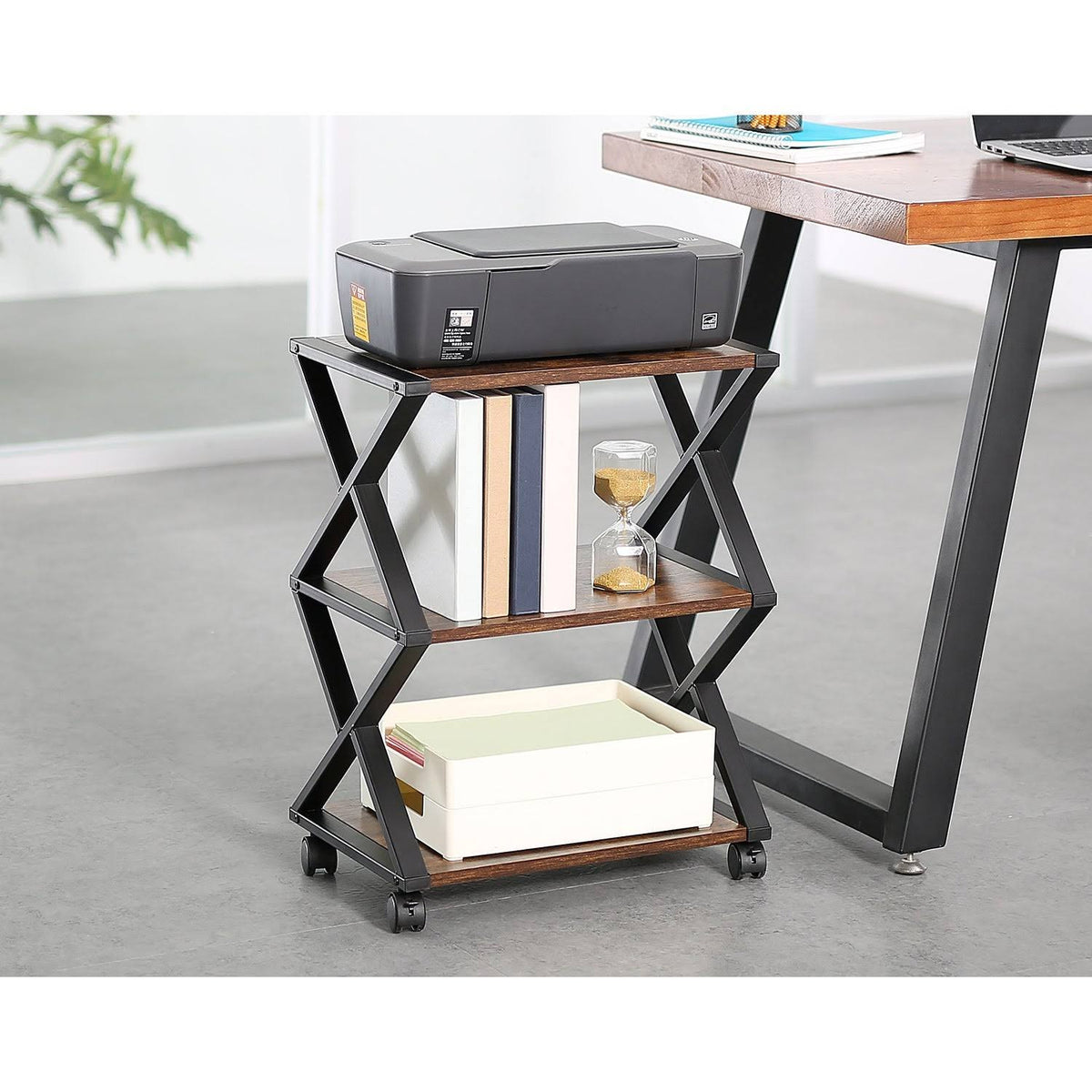 3 Tiers Wood and Metal Printer Stand C53208