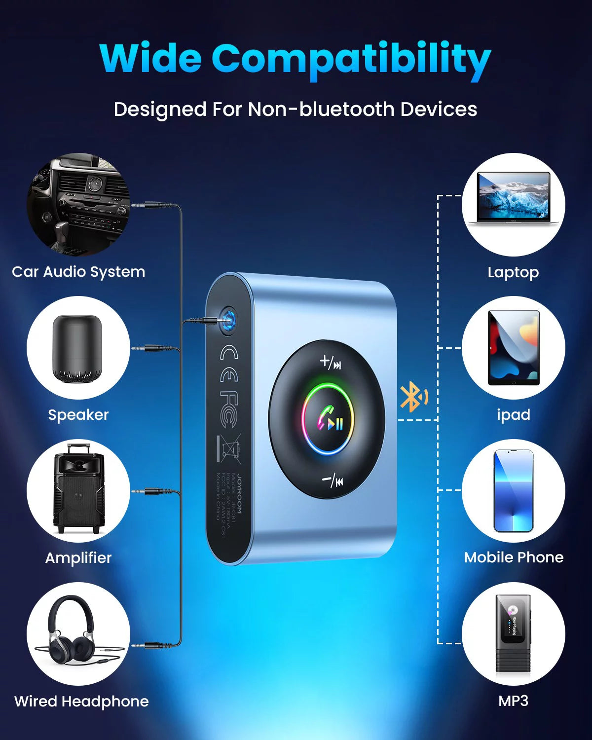 Bluetooth 5.3 Receiver 3.5mm Aux Adapter L5141