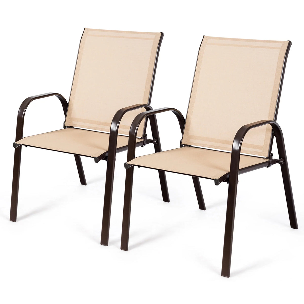 Set of 2 Grey Steel Patio Chairs H730