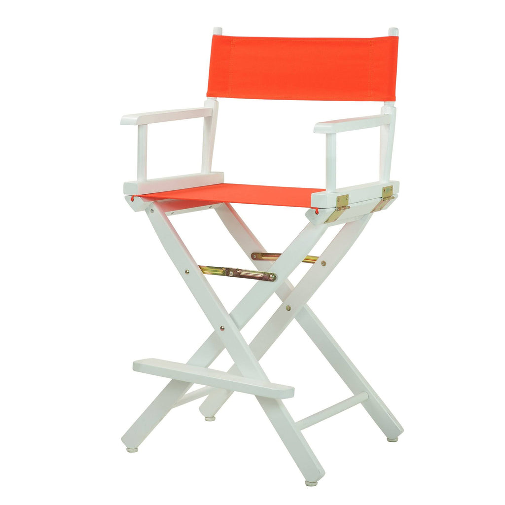 Director's Chair White Frame Orange Canvas O12467