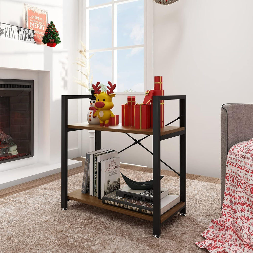 2 Tier Industrial Style Bookshelf Storage Rack F3811