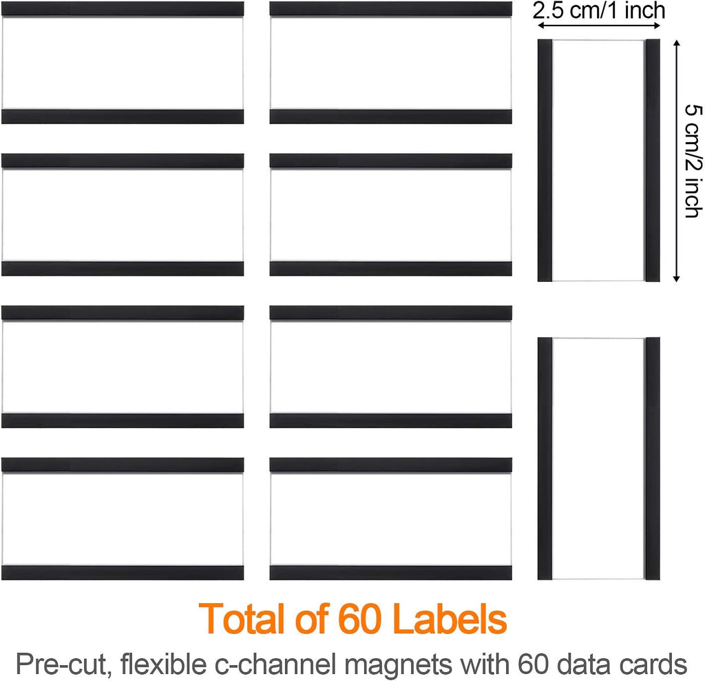Magnetic Labels with Cards 1 x 2 Inch 60 Packs X369953