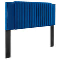 Channel Tufted Performance Velvet Twin Headboard Navy D89362