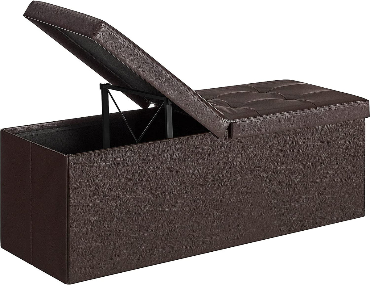 Black Folding Storage Ottoman Bench U487