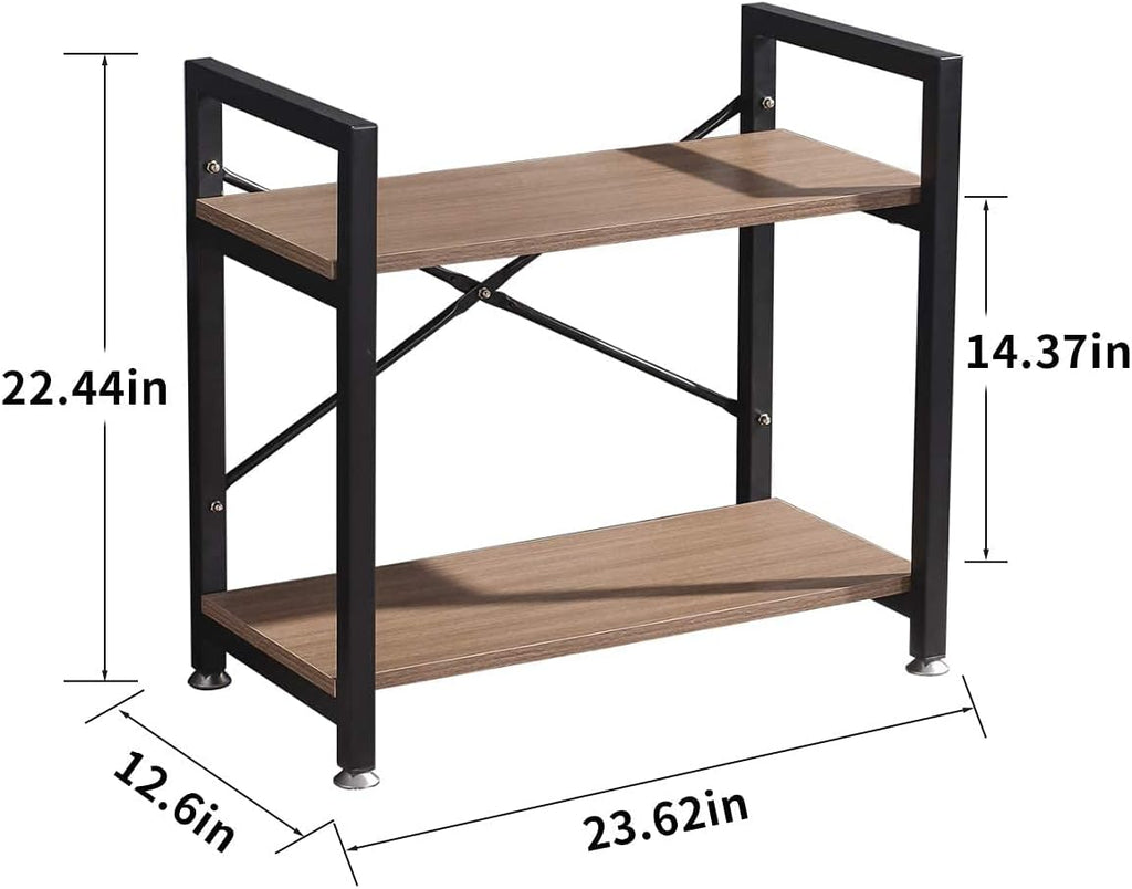 2 Tier Industrial Style Bookshelf Storage Rack F3811