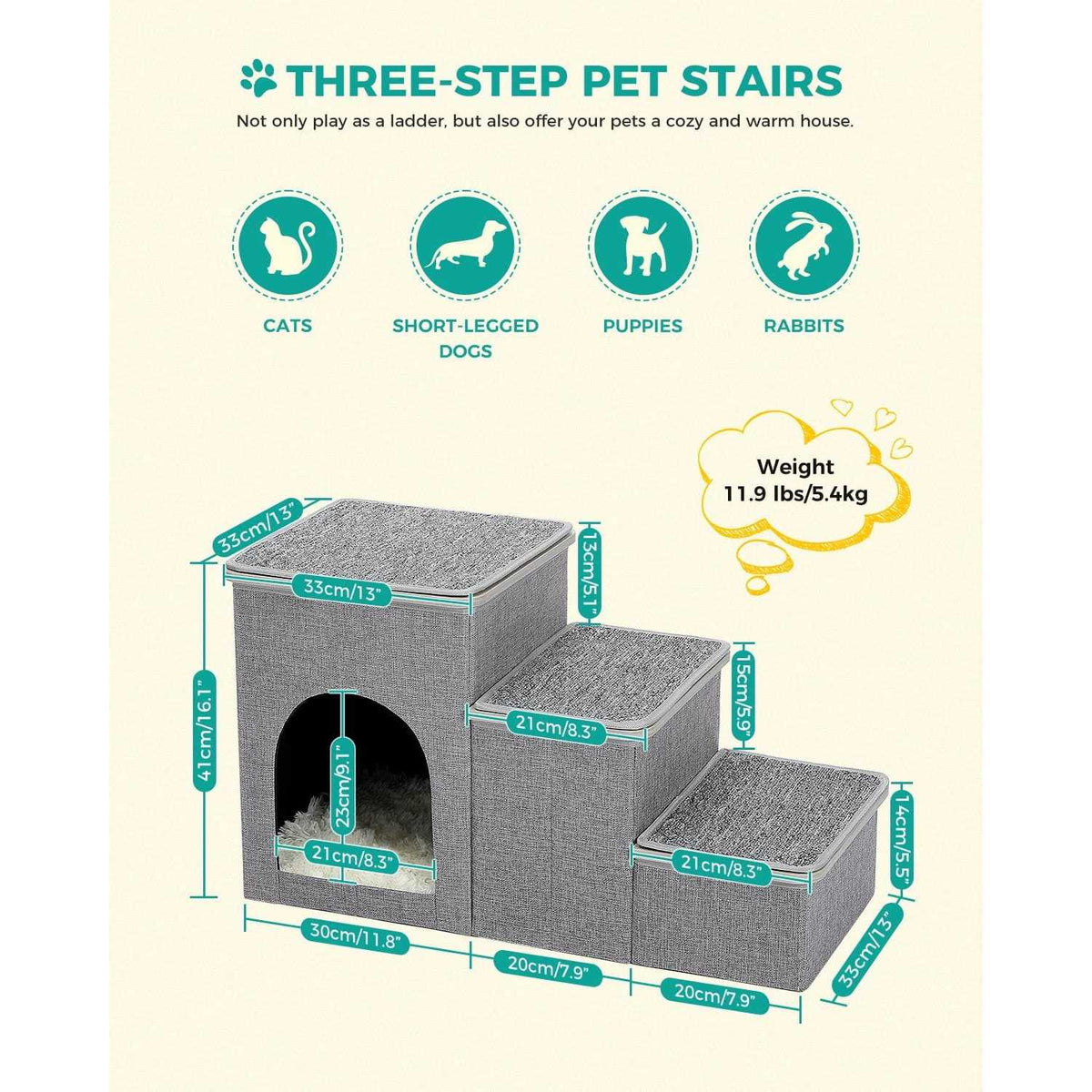 3 Steps Storage Dog Stairs M897