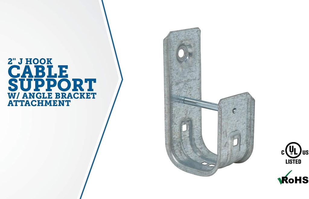 1-5/16 Inch Zinc Plated Steel Support J-Hook, 50 Pack O2504