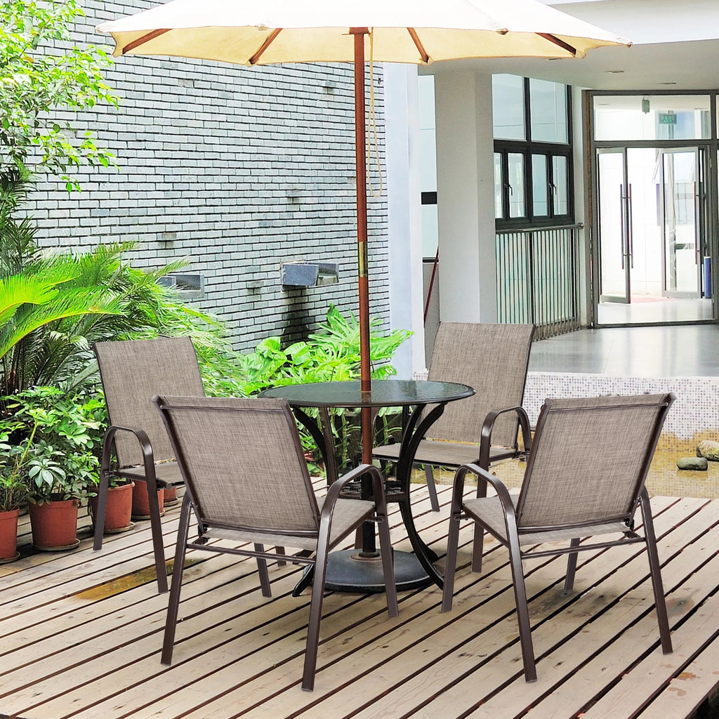 Set of 2 Grey Steel Patio Chairs H730