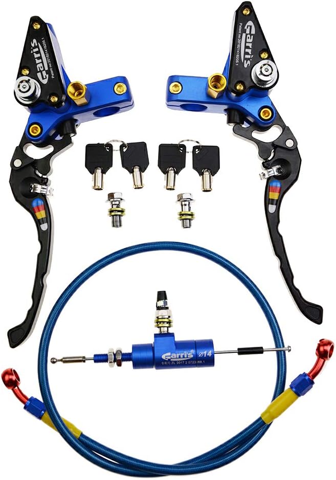 22mm Hydraulic Clutch Brake Pump Master Cylinder Lever Adjustable Blue Q549068