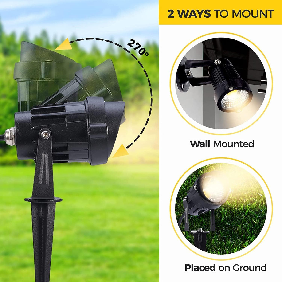 Warm White Waterproof LED Landscape Spot Lights 6 Pack B70289