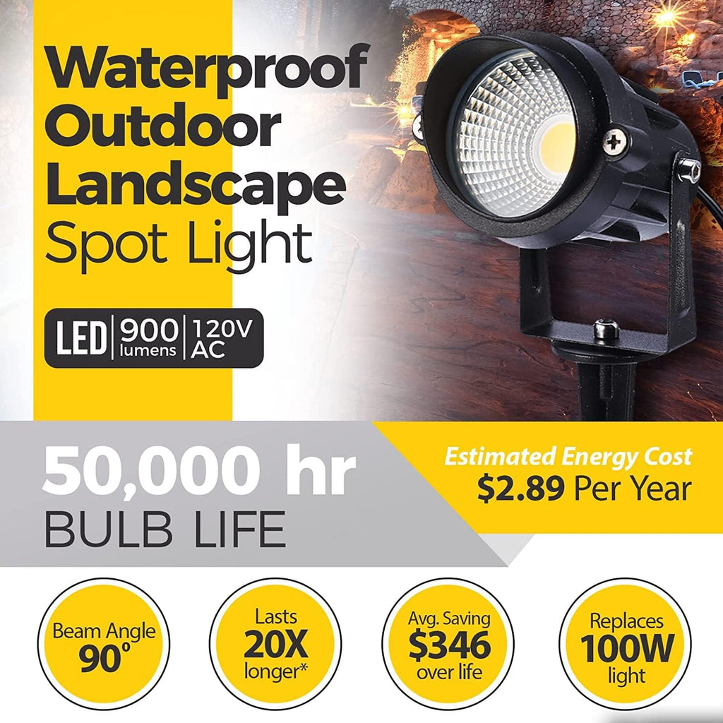 Warm White Waterproof LED Landscape Spot Lights 6 Pack B70289