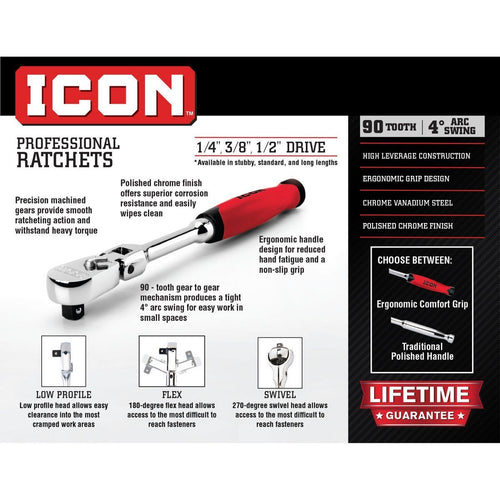 1/2 in. Drive Swivel Head Ratchet G82499
