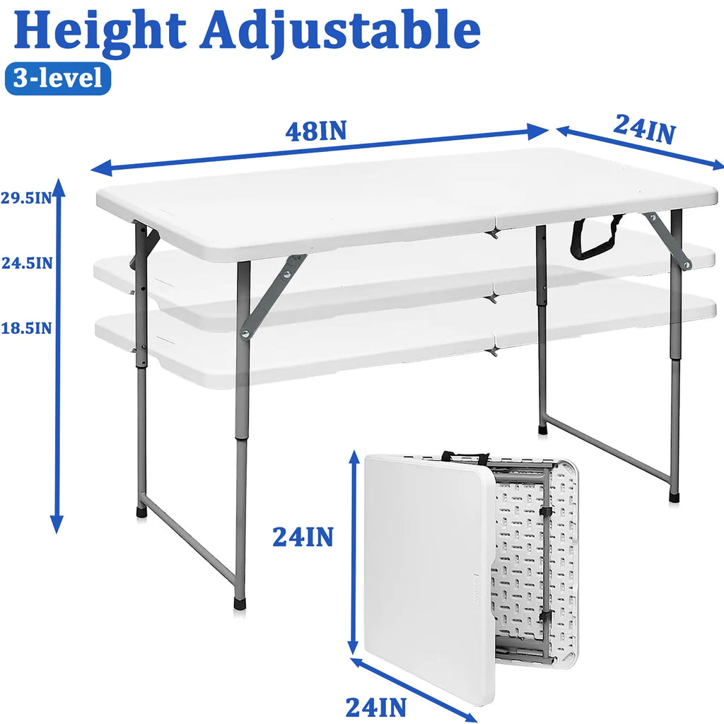 4FT White Folding Table S107