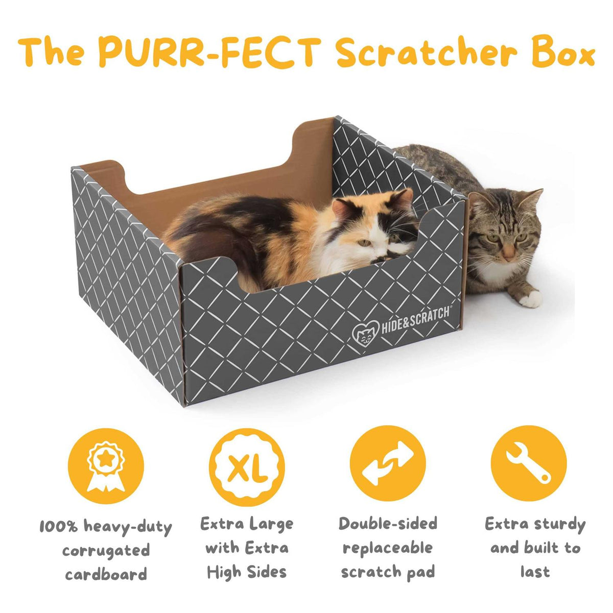 Extra-Large Heavy Duty Cardboard Cat Scratcher and Lounger Box Z75956
