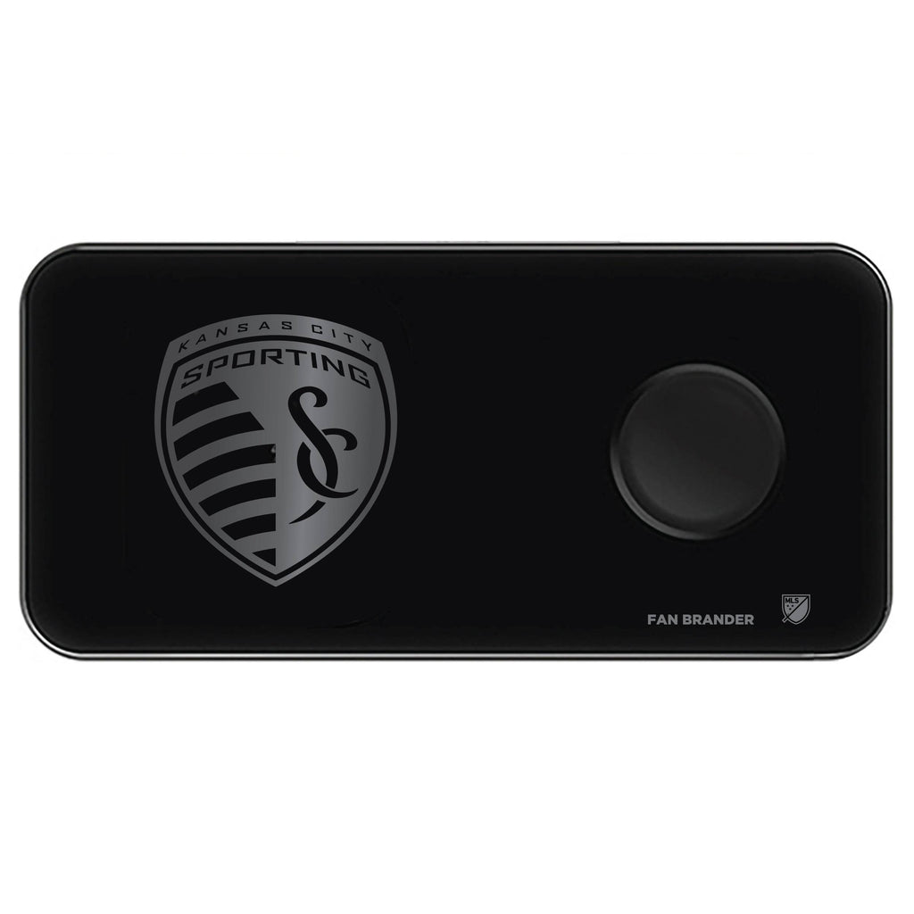 Black 3-in-1 Glass Wireless Charge Pad L529421