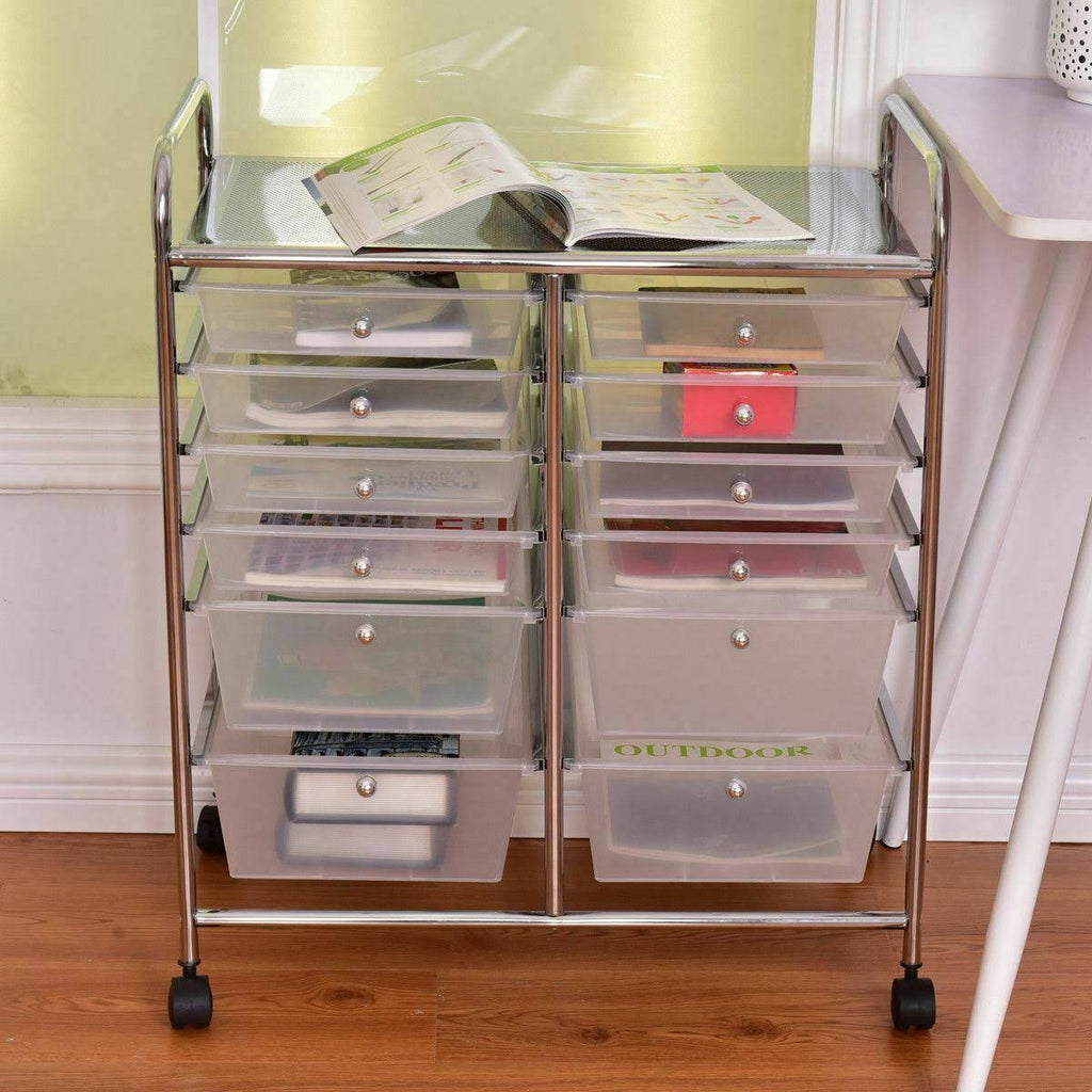 Rolling Cart 12 Storage Drawer Organizer Bins I398101