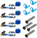 Heavy-Duty Ground Anchor Kit with 4 Anchors, 4 Ratchet Straps, and 4 Soft Loops C72892