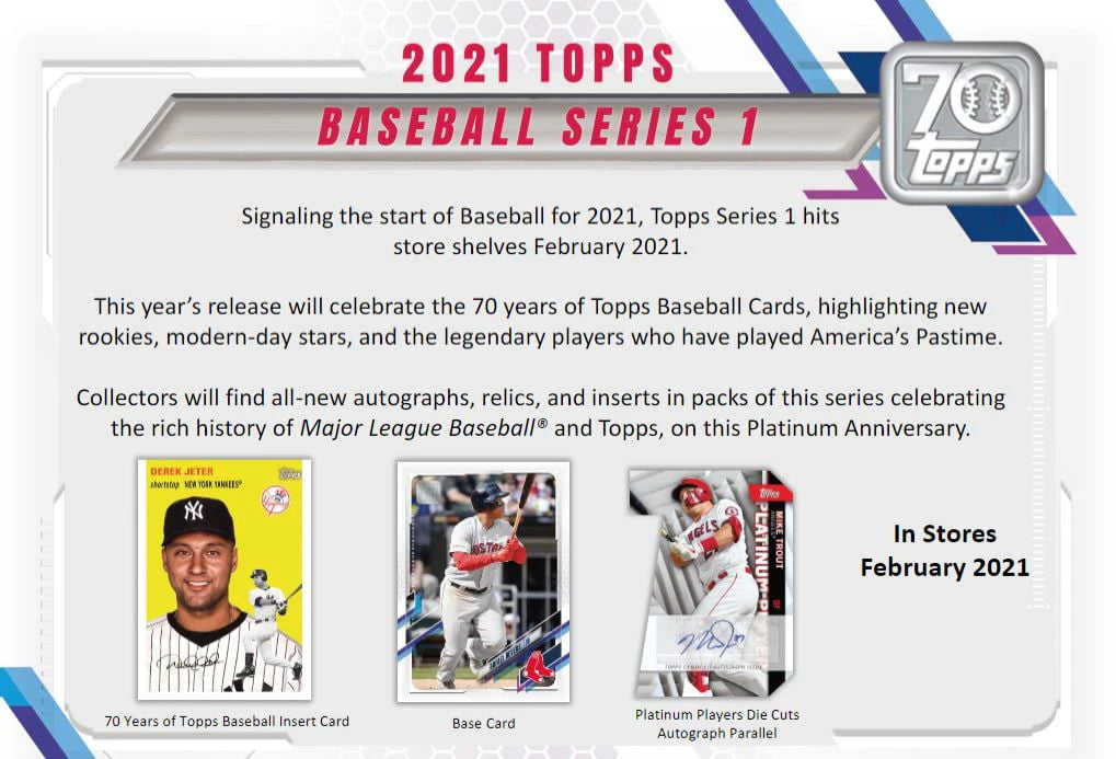 2021 MLB Baseball Trading Cards Relic Box 98 Cards W27070