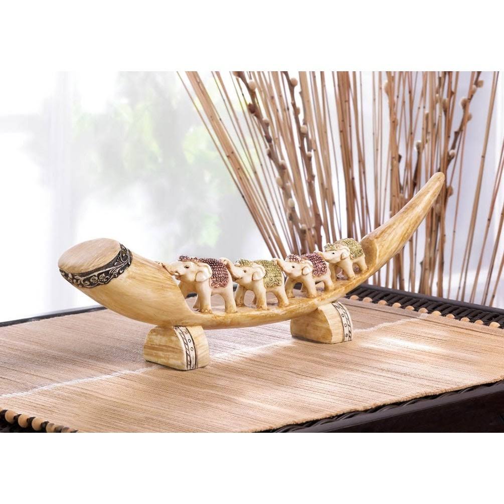 Carved Elephant Tusk Decor P3853