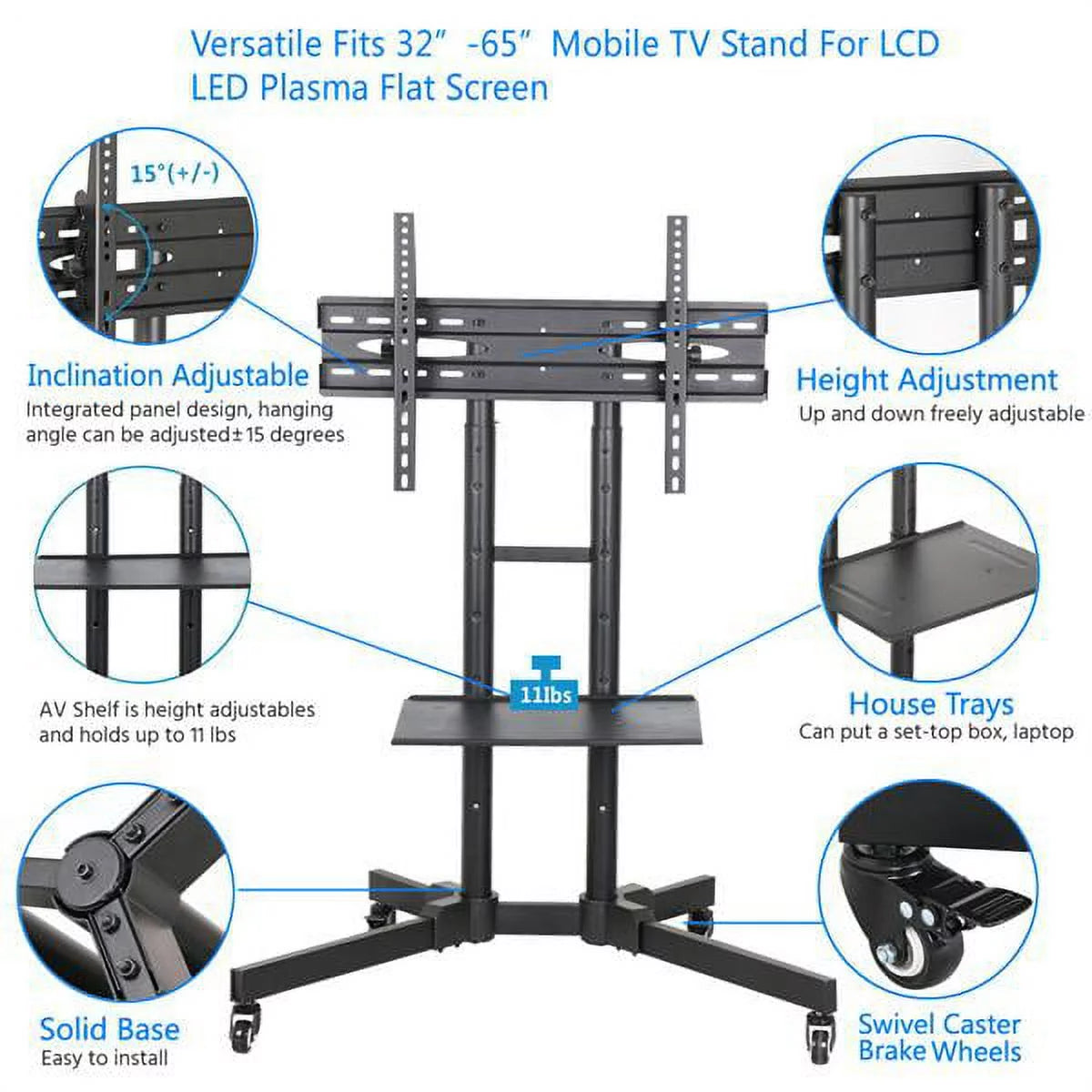 Black TV Stand Cart S65367