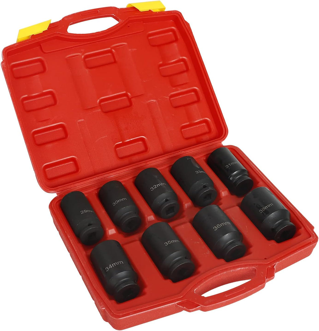 1/2-Inch Drive Deep Impact Socket Set 29-38mm 9pc X3245