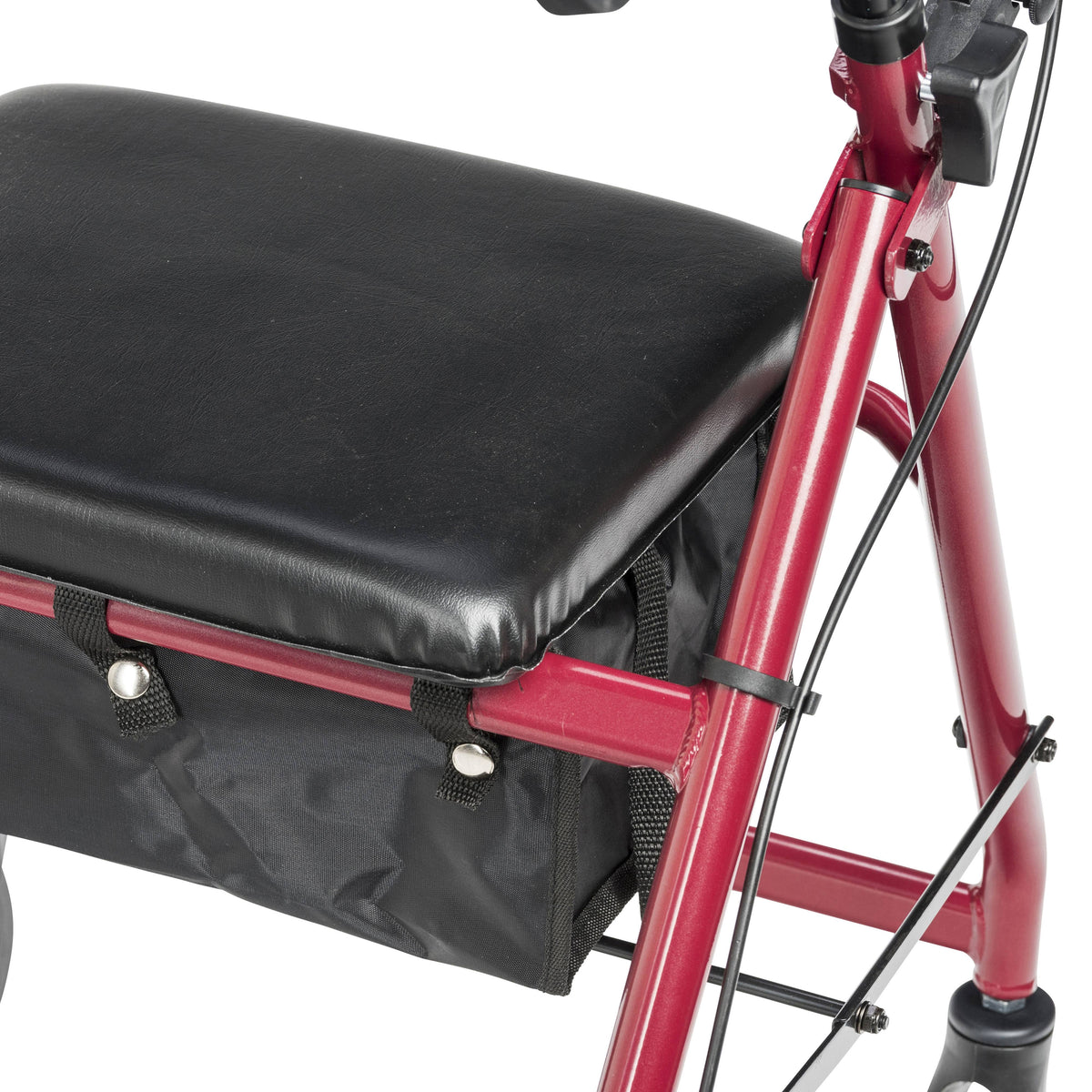 Red Aluminum Rollator with Padded Seat T703154