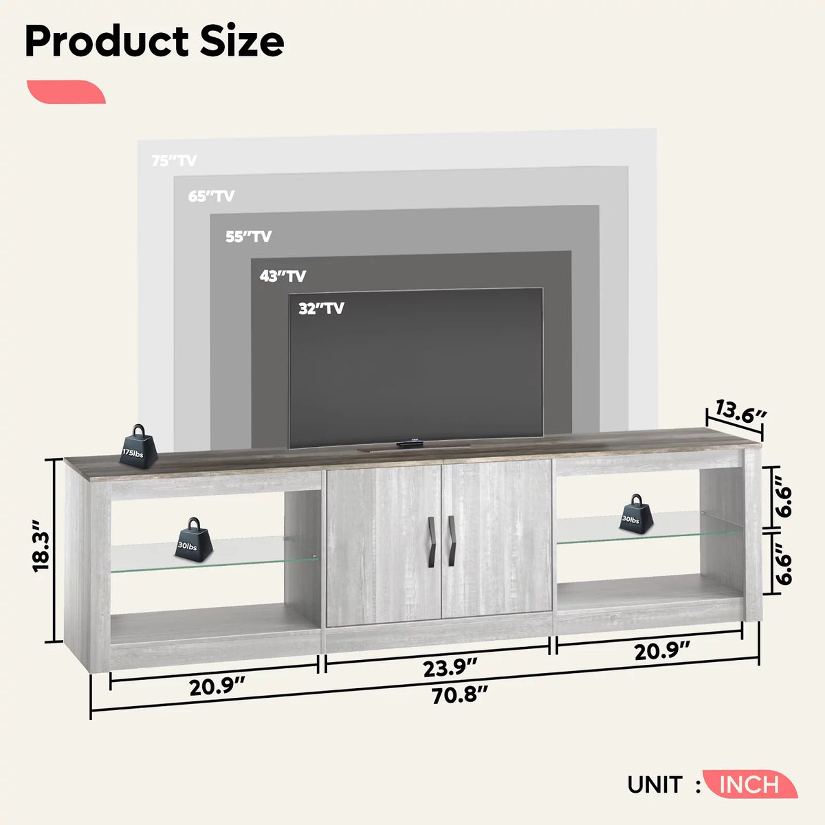 Wash Grey TV Stand K122