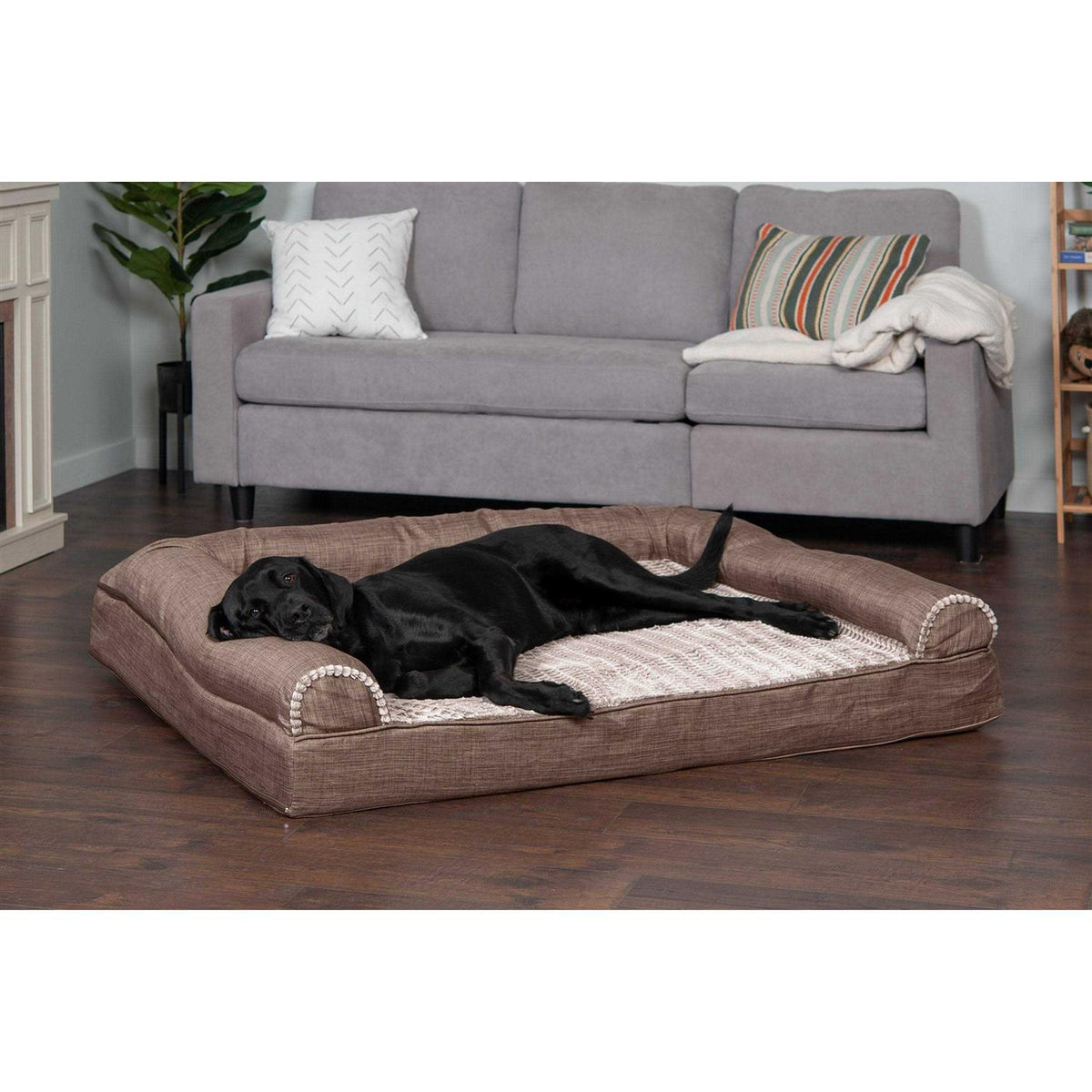 Luxe Fur & Performance Linen Sofa Bed A493