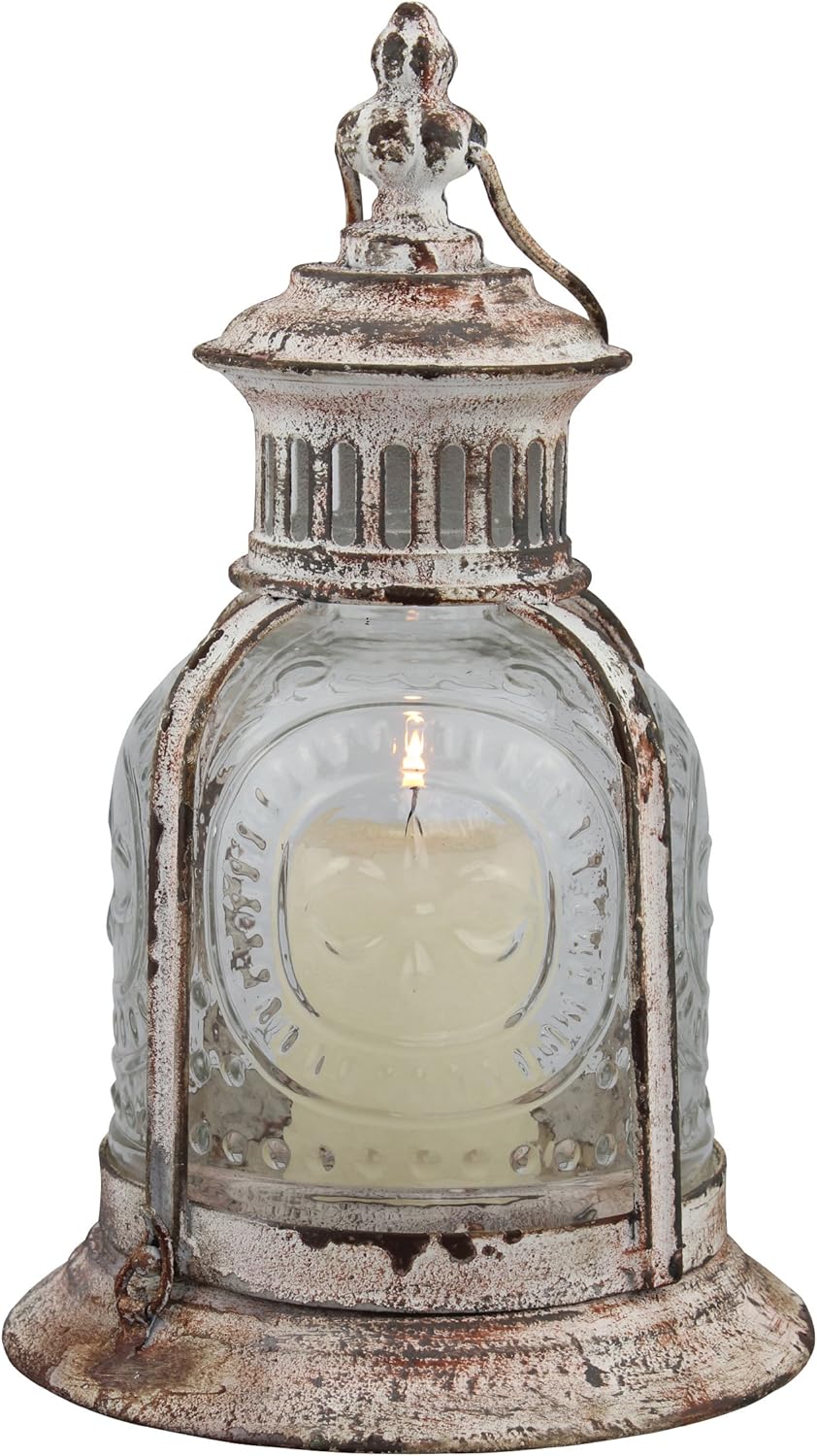 Antique Metal Votive Candle Lantern with Handle P480529