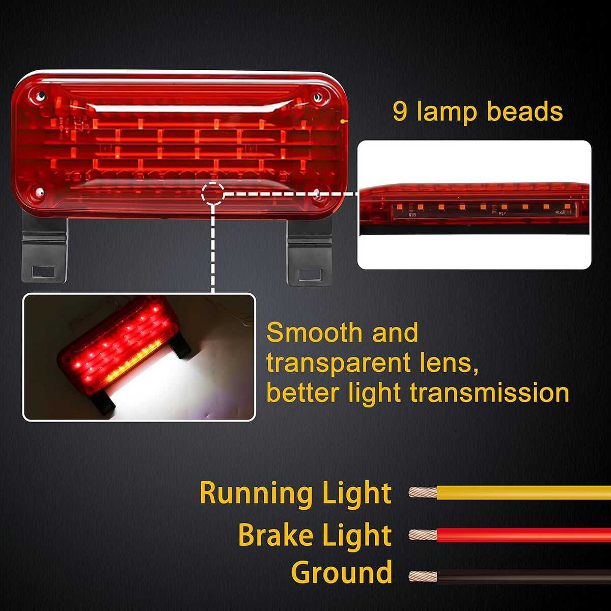 Red Brake Turn Light with License Plate Light Pack of 2 Q6686