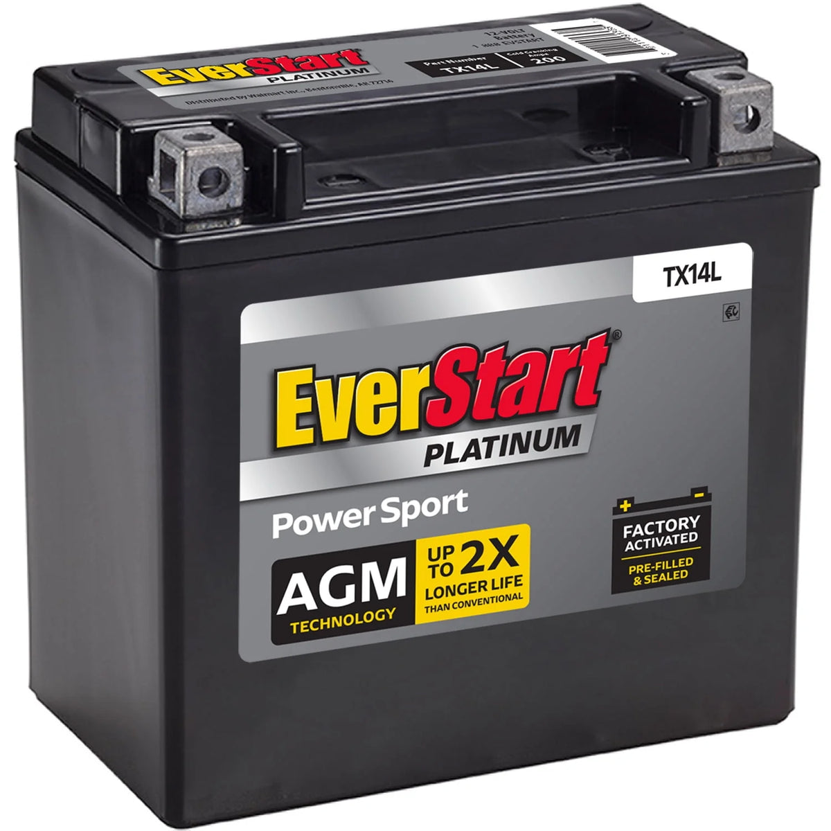 AGM Power Sport Battery Group Size TX14L 12 Volt 200 CCA I6830