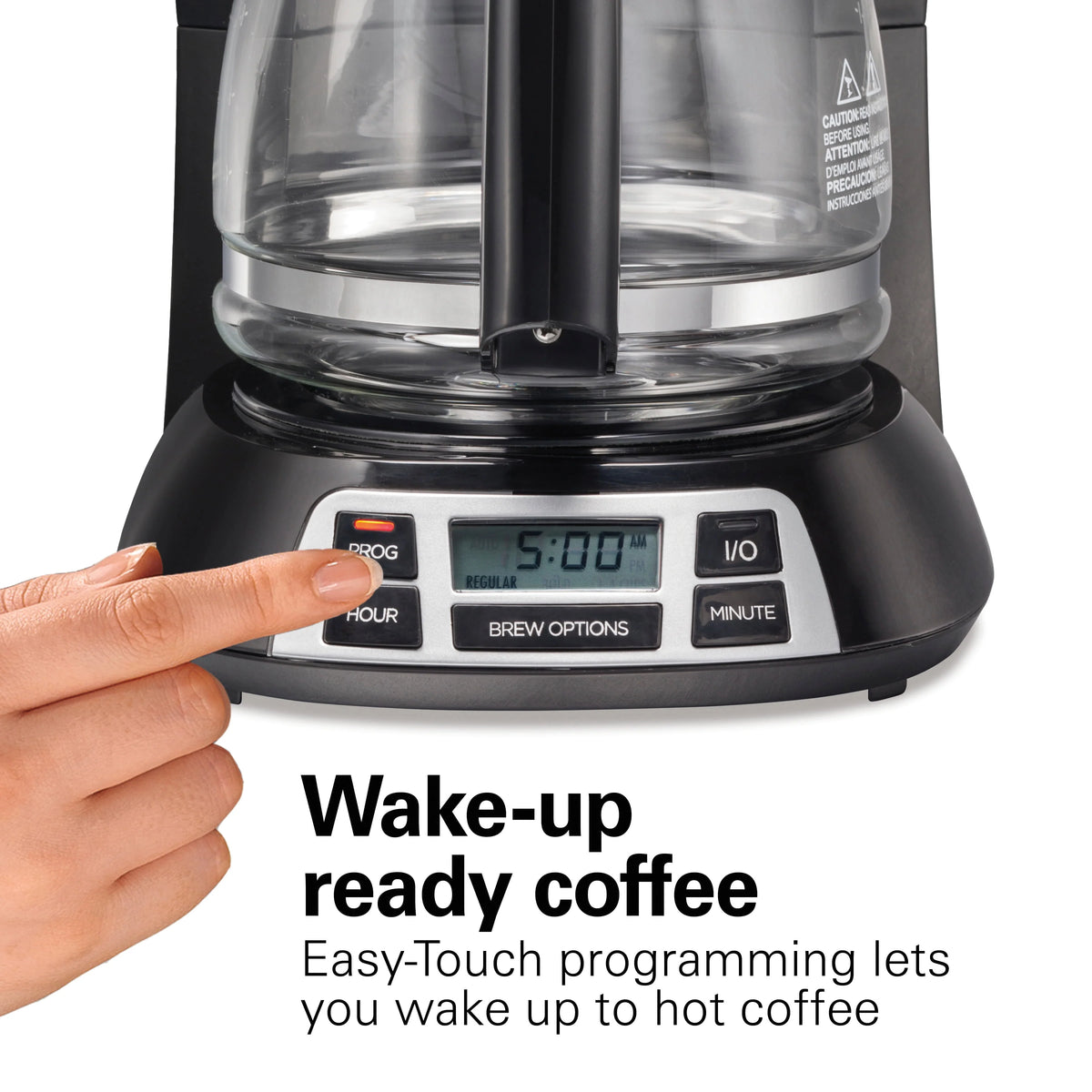 Programmable Coffee Maker, 12 Cups, Stainless Steel Y625