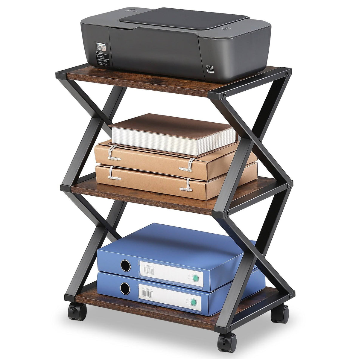 3 Tiers Wood and Metal Printer Stand C53208
