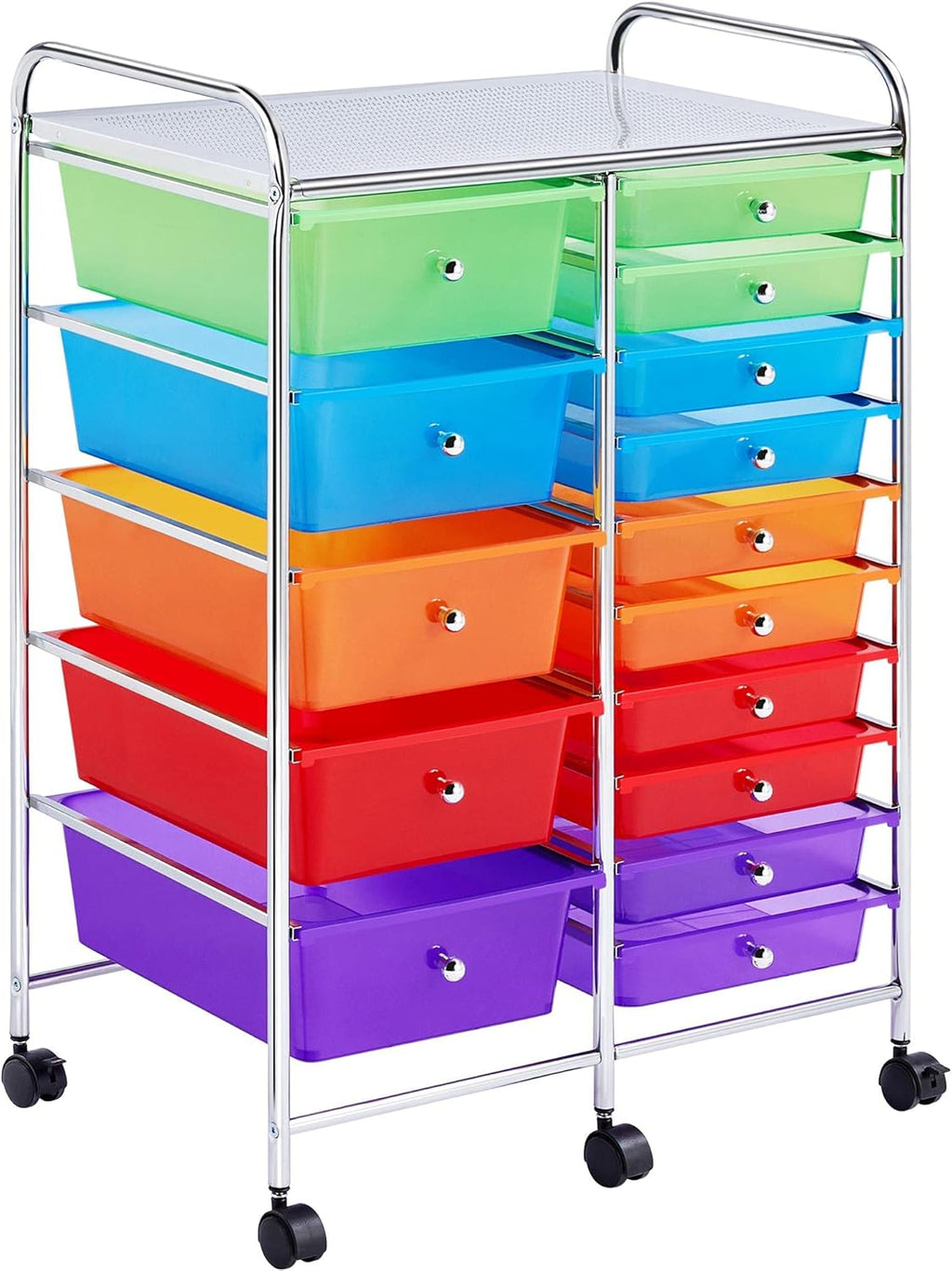 White 15 Drawer Rolling Storage Cart Q11294