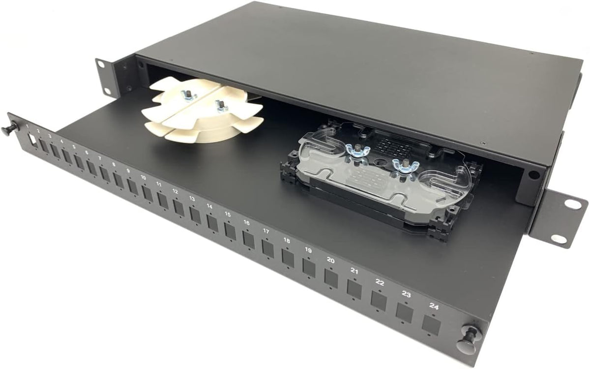 1U 19 24 Port SC Simplex LC Duplex Fiber Optic Rack Mount Enclosure Fiber Patch Panel V736758