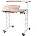 Oak Mobile Height-Adjustable Sit-Stand Desk X333
