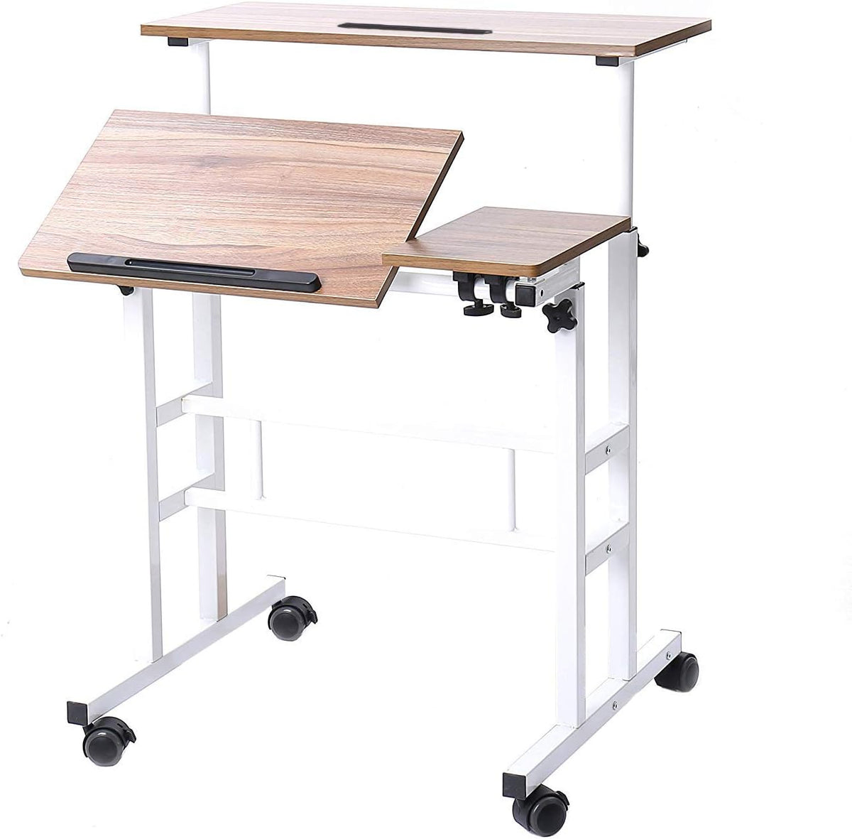 Oak Mobile Height-Adjustable Sit-Stand Desk X333