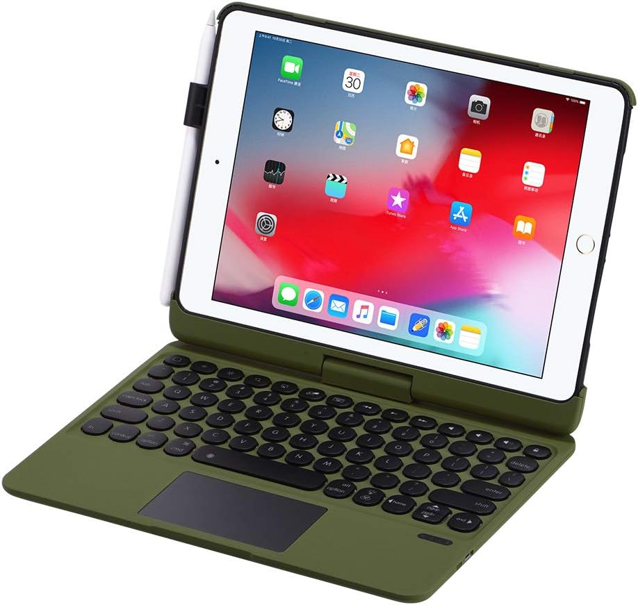 Black 360 Rotatable Backlit Wireless Keyboard Case H278