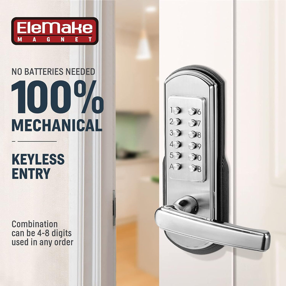 Keypad Door Lock with Handle Stainless Steel F23330