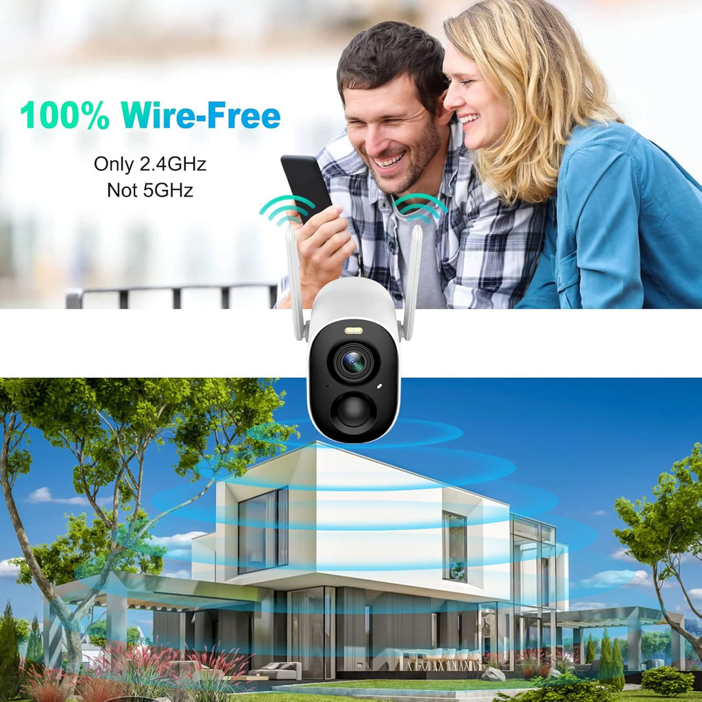Wireless Outdoor Security Cameras with Spotlights Siren Color Night Vision F934456