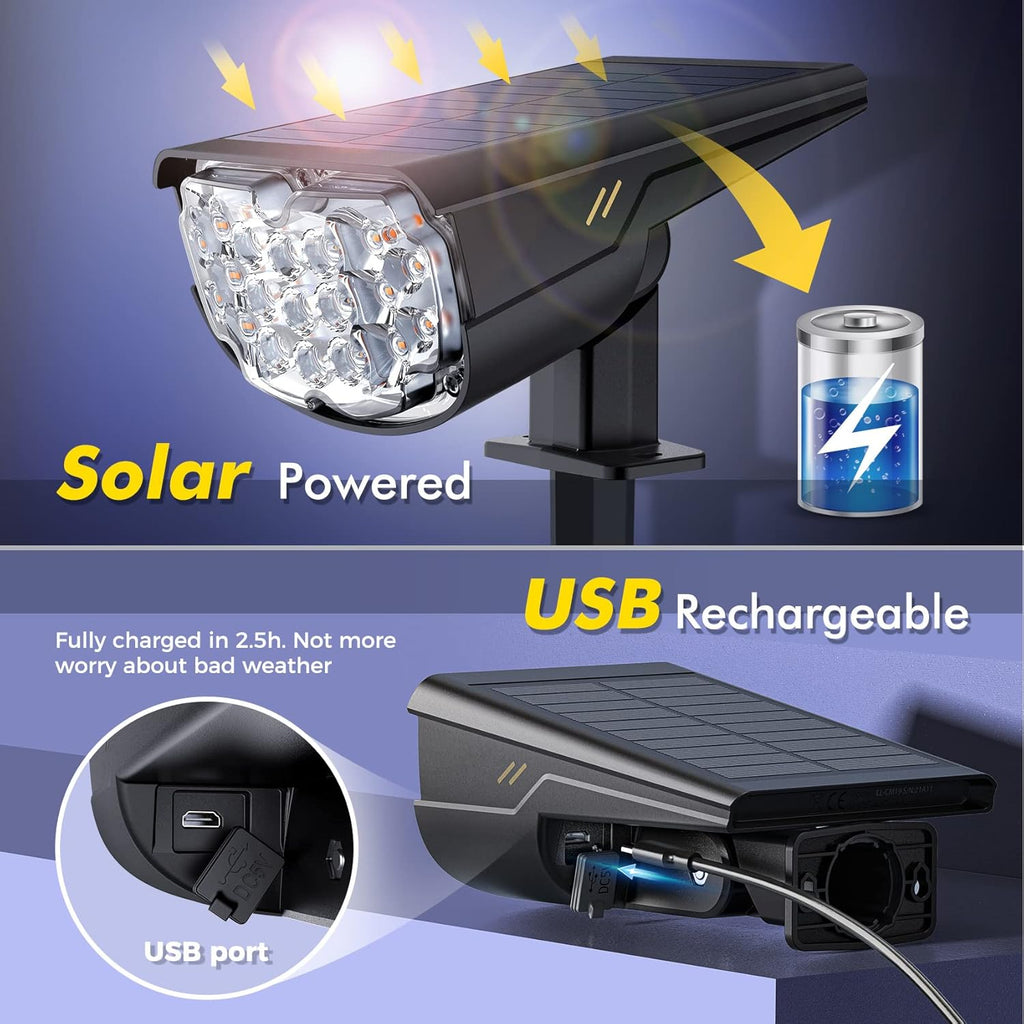 IP68 Waterproof Solar LED Landscape Spotlights 2 Pack W706