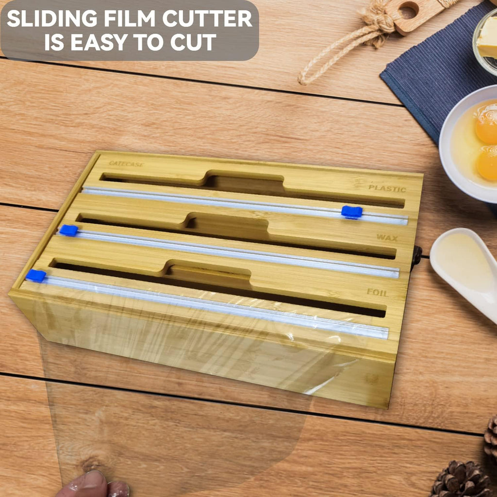 3 in 1 Plastic Wrap Dispenser with Slide Cutter O928