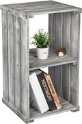 Dark Gray Wood 2 Tier Storage Shelf Organizer L343