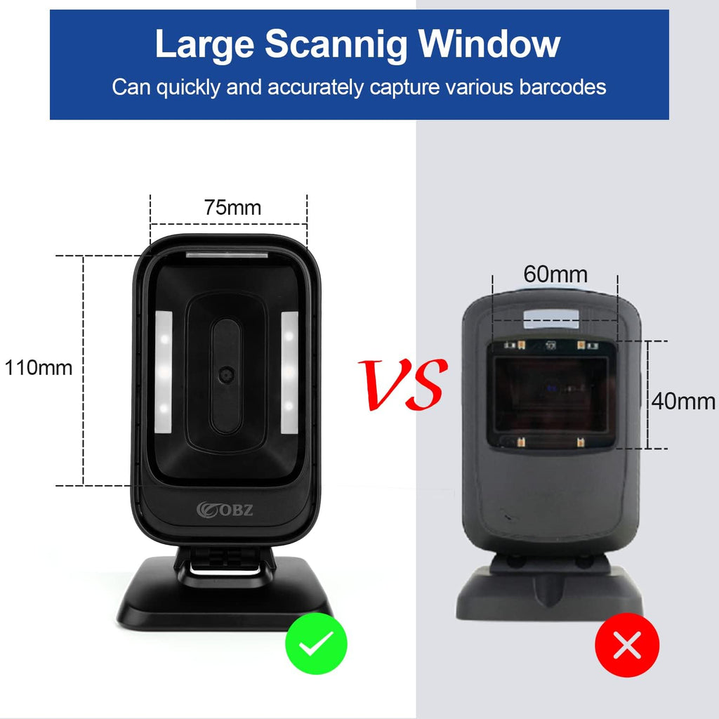 Desktop Barcode Scanner, Omnidirectional Hands-Free USB Wired Barcode Reader B18066