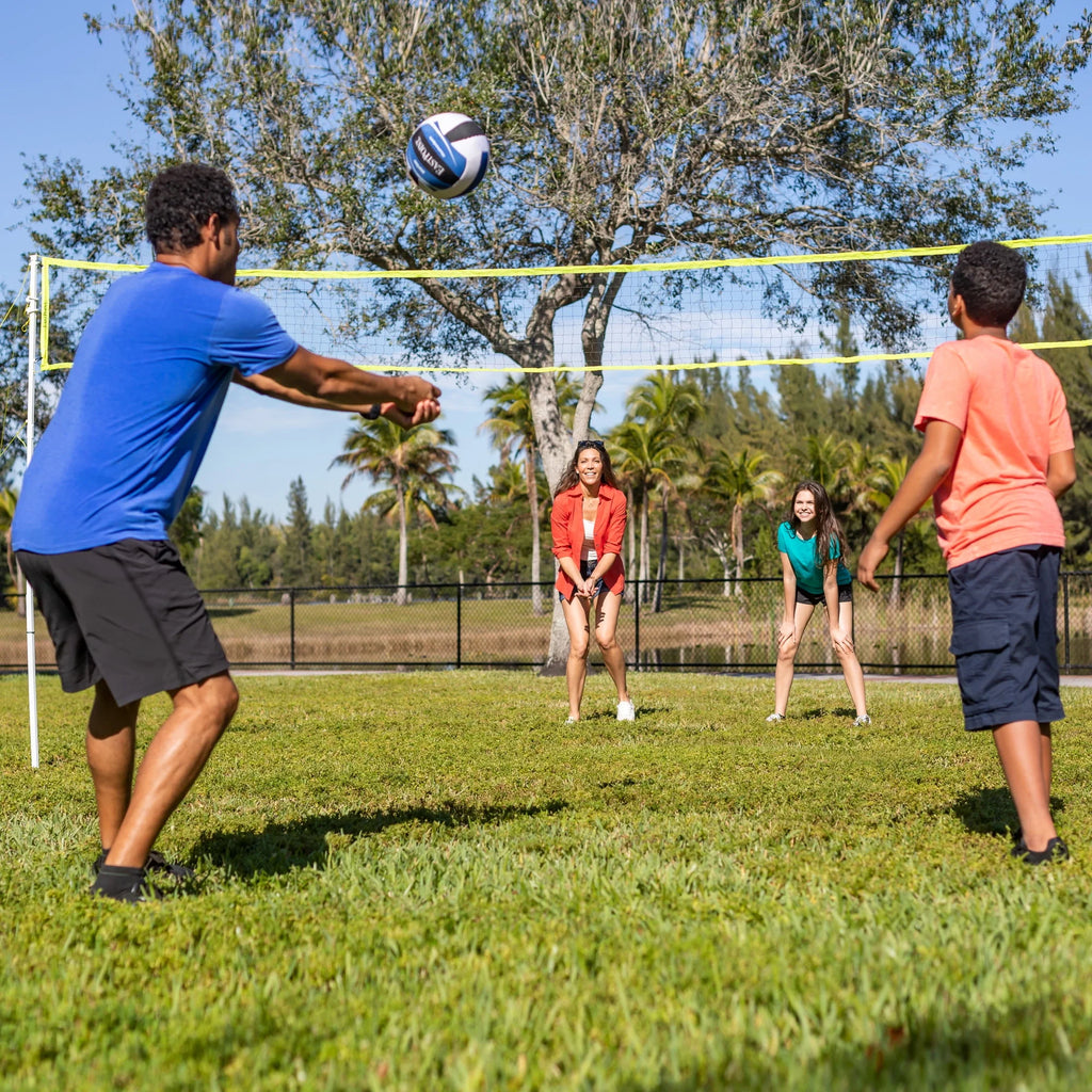 Volleyball and Badminton Combo Set with Adjustable Height Net D772565