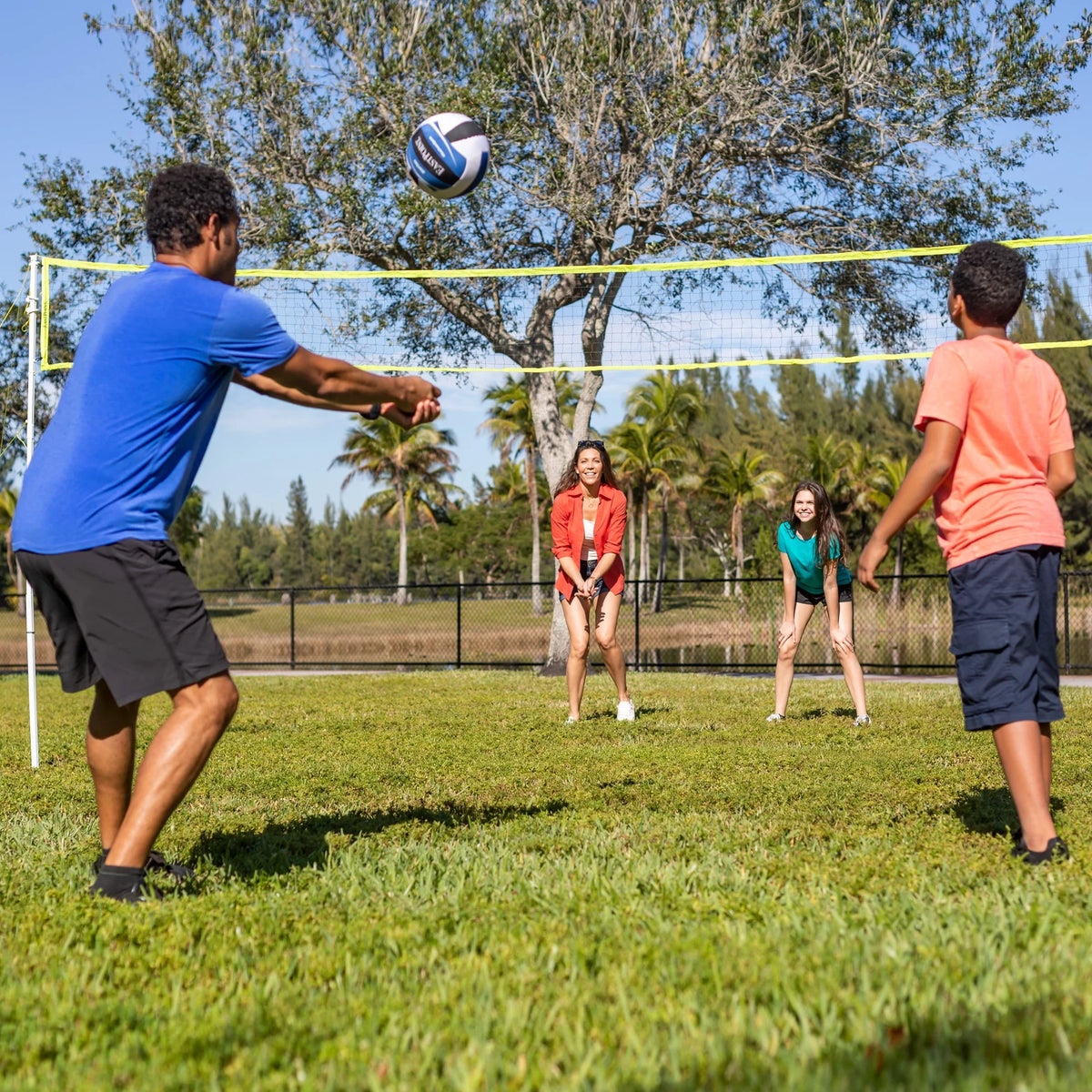 Volleyball and Badminton Combo Set with Adjustable Height Net D772565