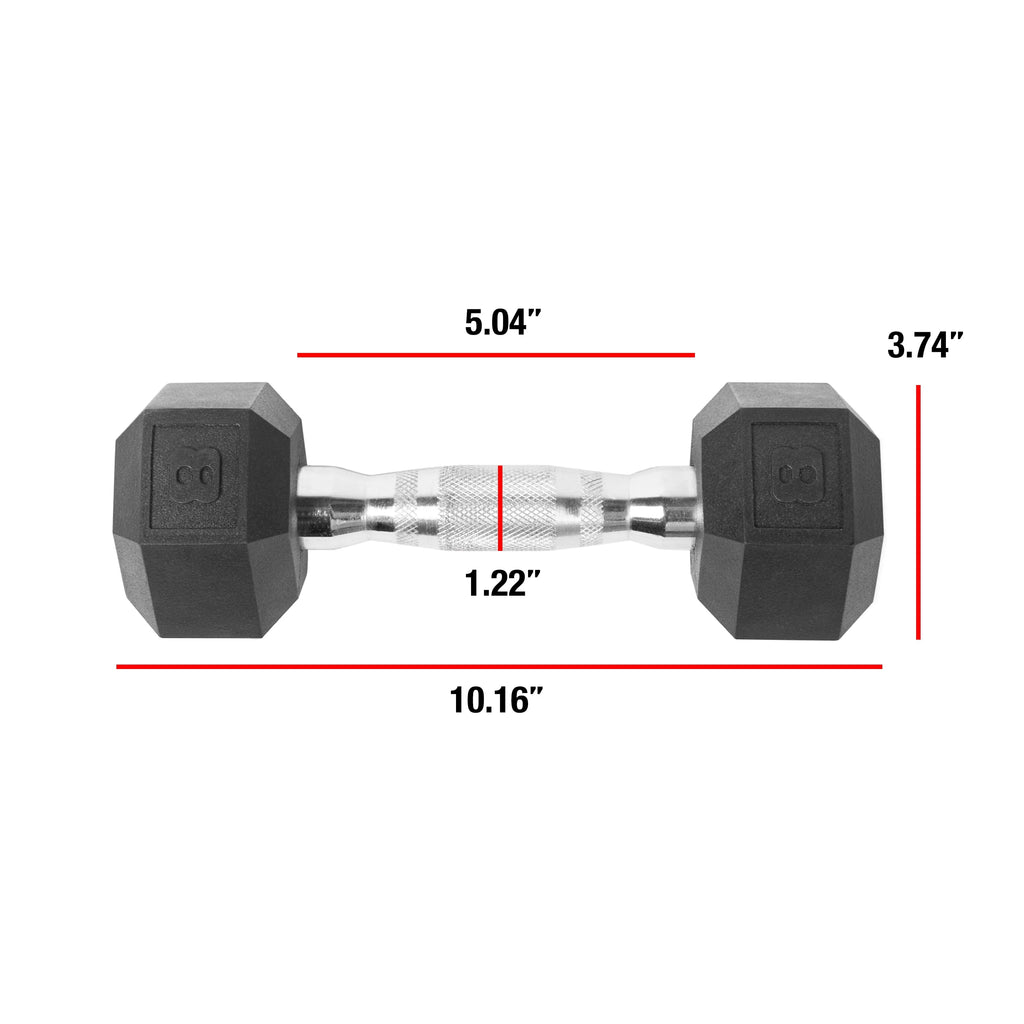 10lb Coated Rubber Hex Dumbbell Pair G5186
